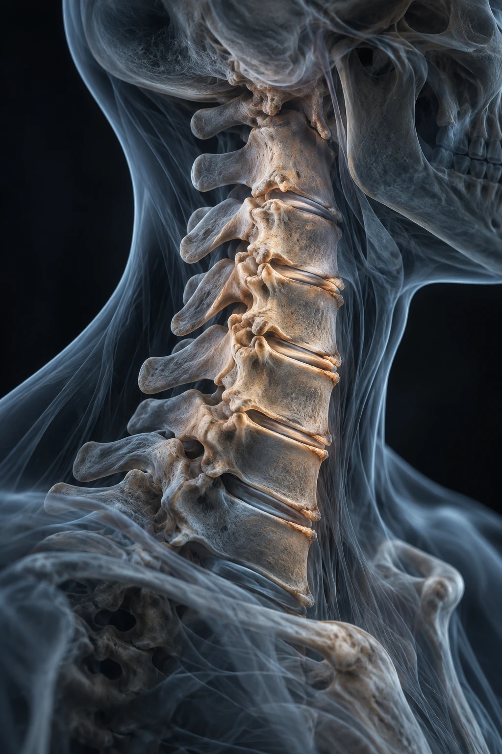 Conceptual illustration of spinal joints and degenerative change